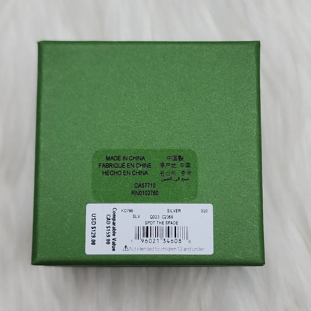 Kate Spade Spot The Spade Box Set of 2 Slider Bracelets Silver / Clear - Picture 9 of 16